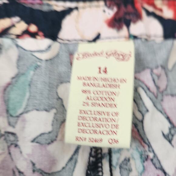 Floral Skirt Skort Size 14 Elastic Waist, Shorts Under Skirt, So Cute! - Picture 4 of 4